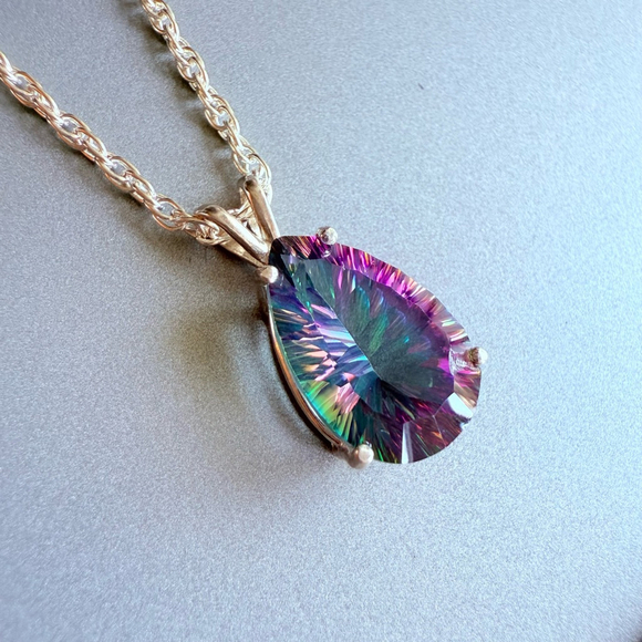Aurora Borealis Northern Lights Mystic Topaz Pendant in Sterling Silver … - Picture 1 of 7